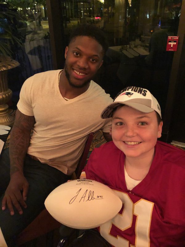 zman11102's tweet photo. My day keeps getting better. Thank you @JoshAllen41_ for taking the time, which may not seem like much to you, but means the world to me. Best of luck in the @nfl! #zackstrong #cancersucks #NFLDraft https://t.co/EEK4DkcxC3