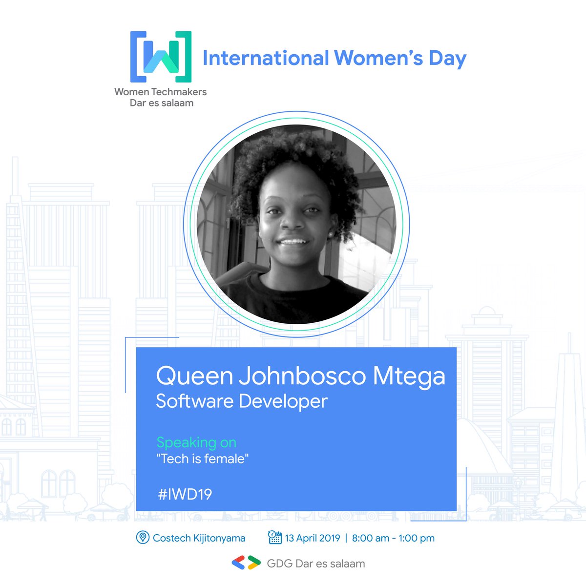 We are proud of our two tech enthusiasts, @Qweenjohn & @julieth_sewava speaking about 'Tech is Female' on @GDGDarEsSalaam's #IWD19 celebration at @bunihub. Happening now.
#TechisFemale