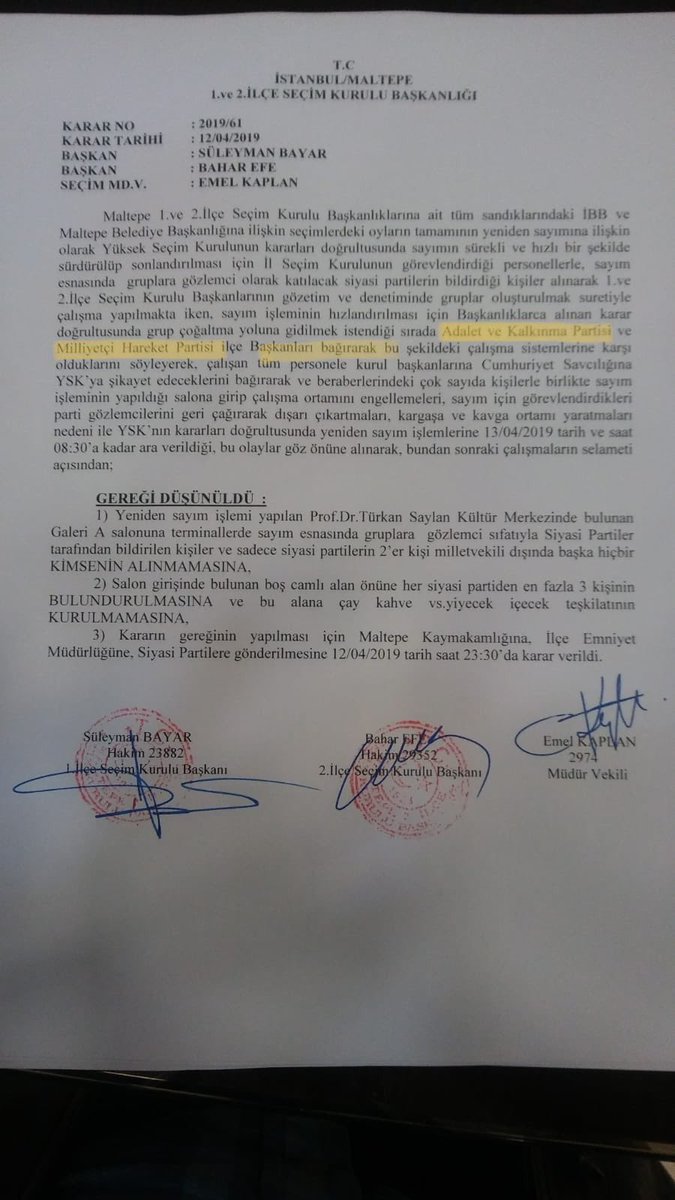 ATuncayOzkan's tweet photo. A HABER'İN YALANI DEŞİFRE OLDU!

Yandaş A Haber, Maltepe'deki olayları CHP'nin başlattığını yazıyor ama ilçe seçim kurulu tutanağı gerçeği açıklıyor. Tutanak olayları başlatanların AKP ve MHP ilçe başkanlarının başlattığını açıkca ortaya koyuyor. https://t.co/CEiBZSSZTI
