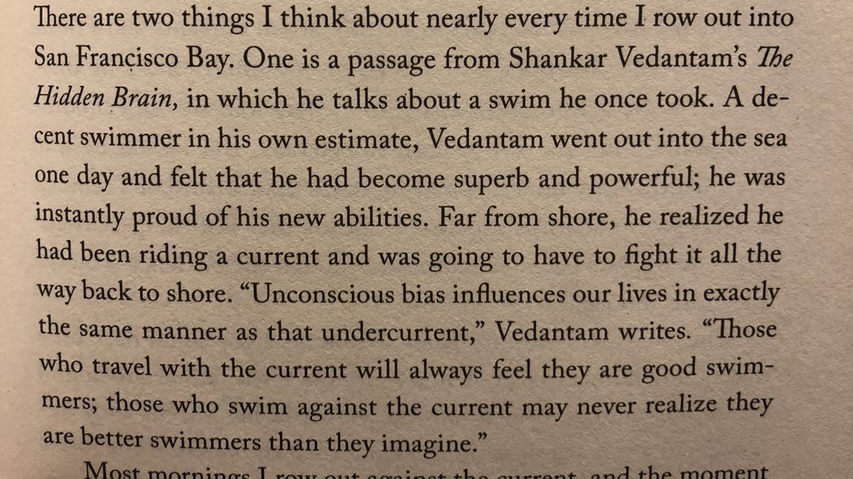 ferlelo's tweet image. “Those who travel with the current will always feel they are good swimmers; those who swim against the current may never realize they are better swimmers than they imagine” - Rebecca Solnit