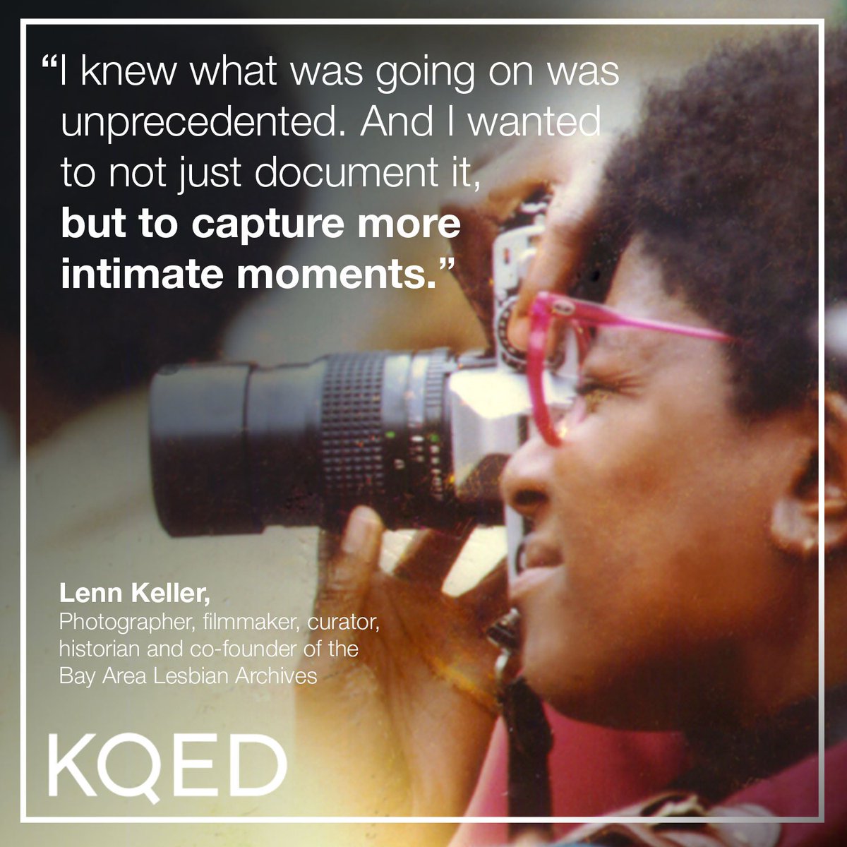 KQED's tweet photo. The visionary work Lenn Keller preserves in the Bay Area Lesbian Archives is just as relevant today; documentation of past struggles can provide road maps to the challenges today's LGBTQ+ activists face. #QueerCA https://t.co/UHUFG97DBa https://t.co/EjD3j9IPtr
