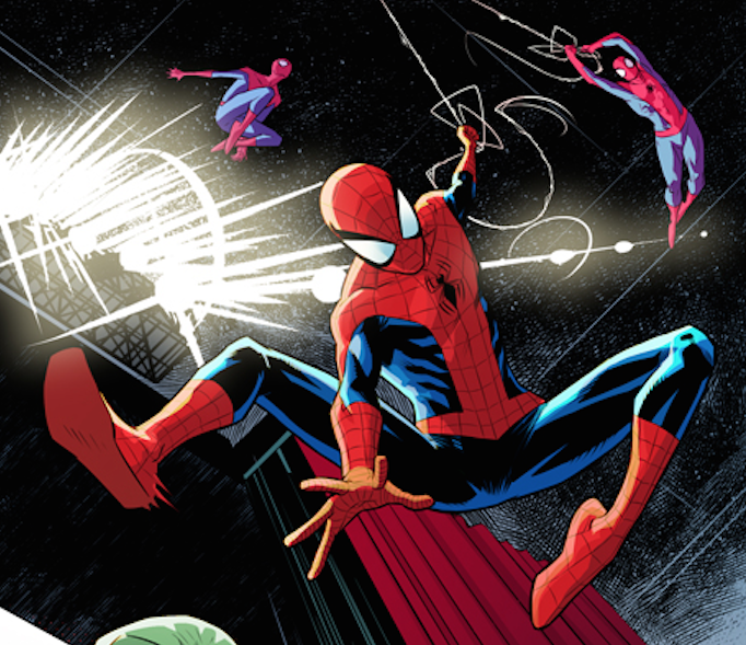 JoeyVazquezart's tweet photo. Probably one of my favorite shots I got to do of the Web head. Love my job! :) #gowebgo #Spiderman https://t.co/XH3vn7hA5T