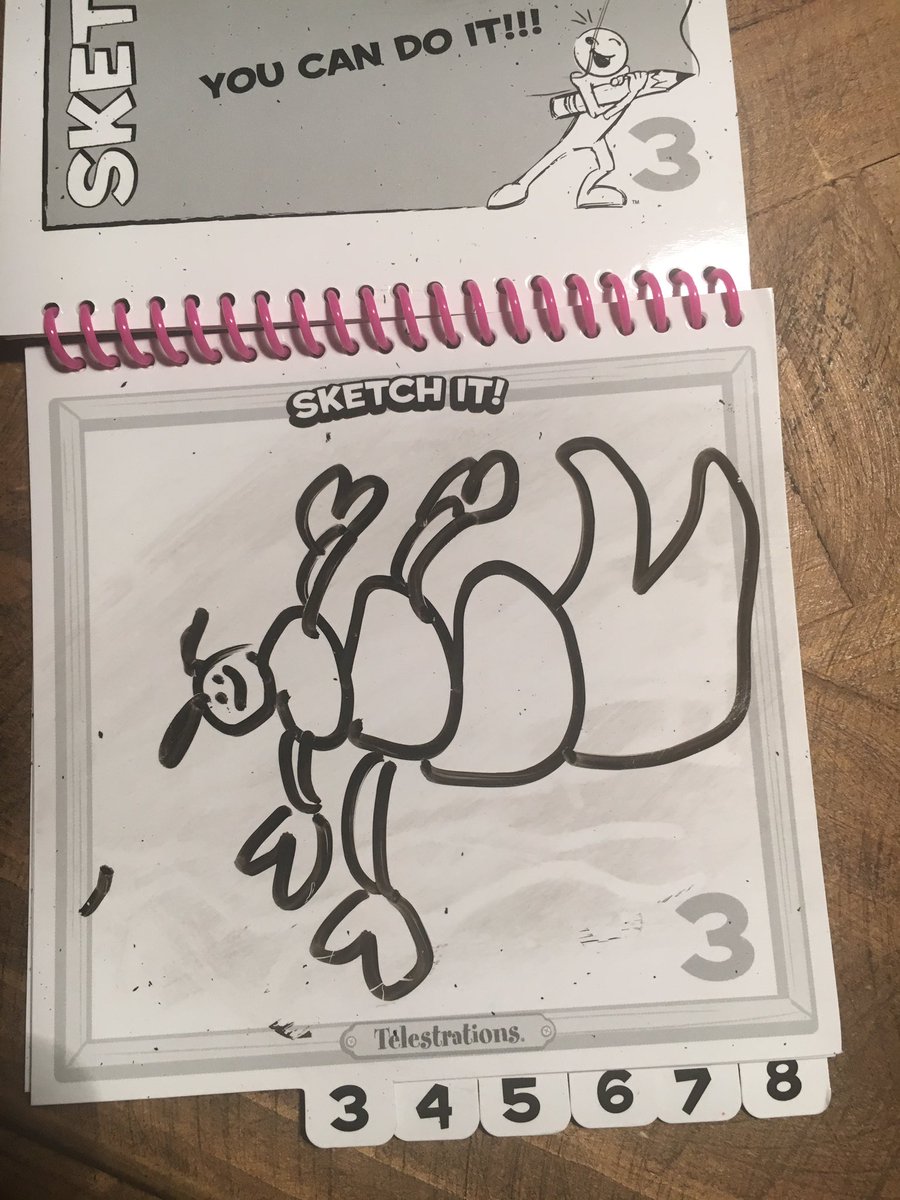 Miz_Hogan's tweet photo. That is meant to be a lobster... #telestrations #gamenight https://t.co/sRGNYP40Nm