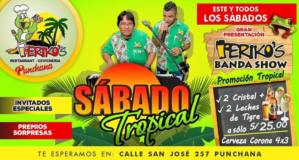 PerikosRest's tweet photo. Se viene un Sábado Espectacular 😍🌴

Ahora los Sábados tropicales son de Periko's Restaurant ☺️🎤🎵Pasa una tarde genial y haz que sea inolvidable, la mejor música, la mejor comida y sobre todo un ambiente muy acogedor.

#SábadoTropical #PerikosRestaurant #PerikosBandaShow https://t.co/ymBUdpKAlf