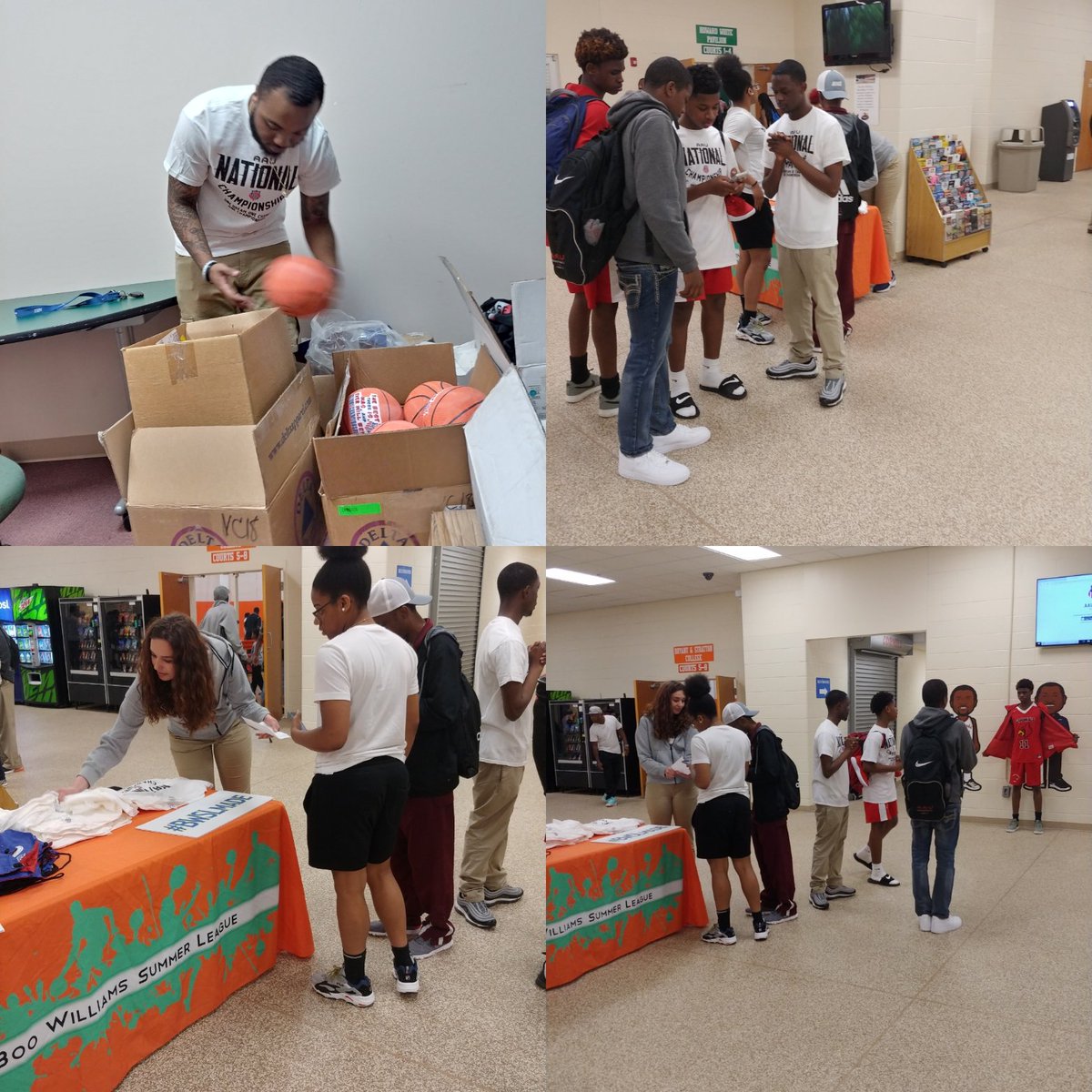 <a href="/HUHPER/">Hampton U. HPER</a> Students volunteering at the <a href="/BooWilliamsAAU/">Boo Williams</a> &amp; @BooWilliamsGirlsAAU  Marketing Table at State Tournament today. @MigoBalenciaga <a href="/megann_delgado/">Megann Delgado, M.Ed.</a> &amp; <a href="/DemariWalker/">Demari walker</a> were in my #HUPEDSPORTSMARKETING class
Fall 2017, Spring 2018. #Experience=Exposure