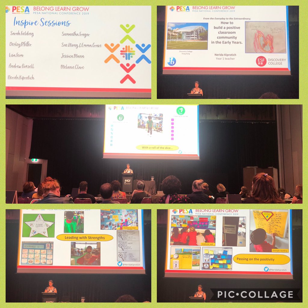 21stcenteducat's tweet photo. Thank you @PESA_Aus for inviting the 3 of us to share what we @NeridaKiprotich @FrankDonnoli have been doing with #characterstrengths at Discovery College. Inspiration came from @ProfLeaWaters and @JillianDarwish We hope we have inspired others #PESA2019 https://t.co/MADXi9MhZ9