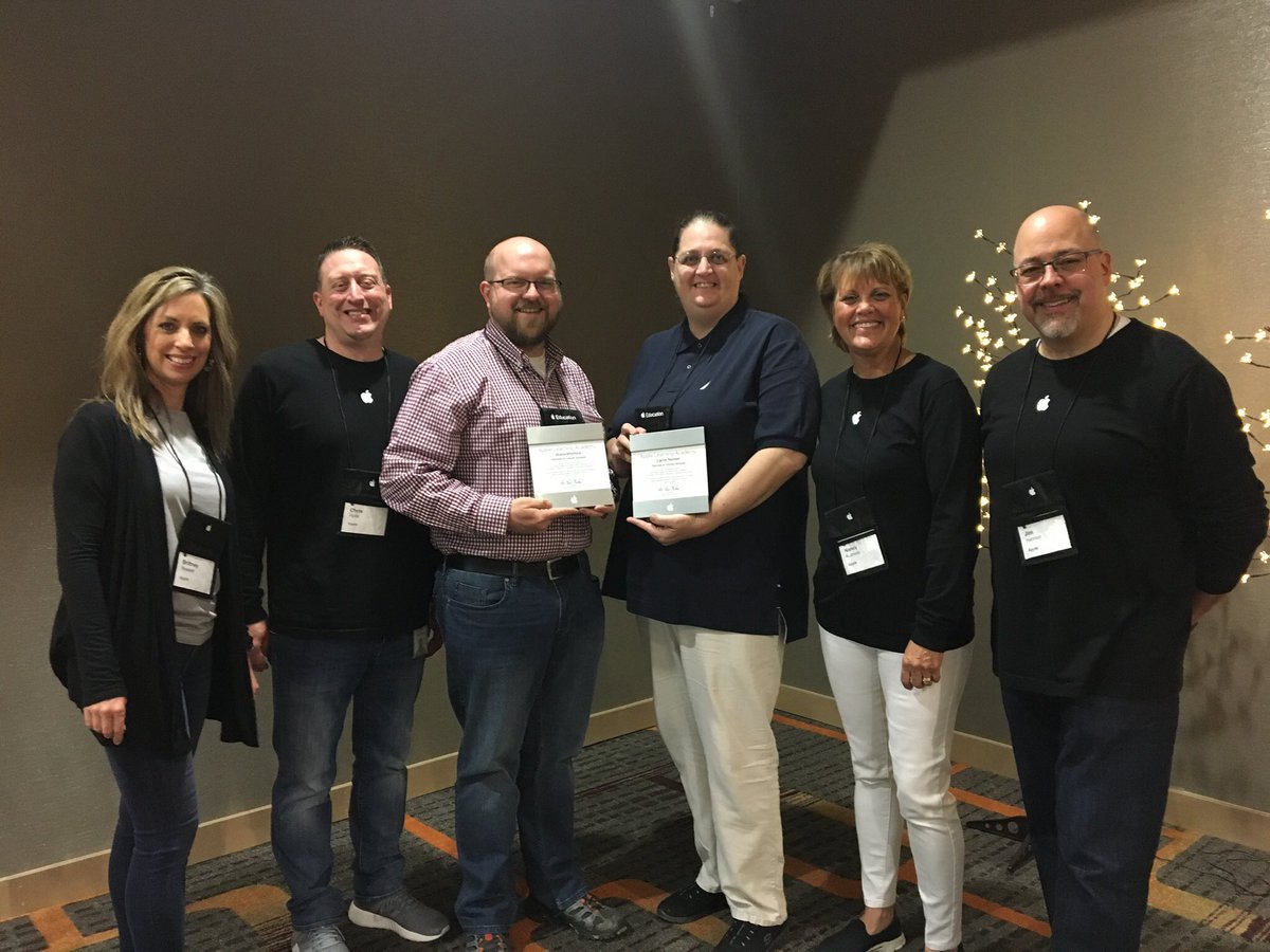 cdolinc's tweet photo. Congratulations to @shanetwittford and @kn50443 on their new titles as “Apple Learning Academy Specialists” #AppleEDU #cdolincschools https://t.co/9rucNb2CQD