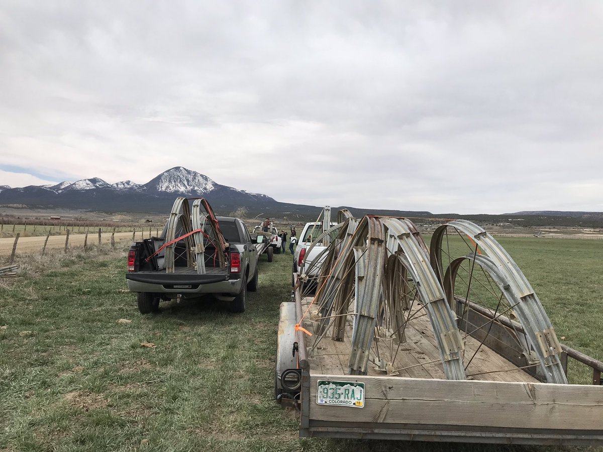 SWCOAgResearch's tweet photo. Moving a sideroll up the road 20 miles to the research center. Thankful for a wet winter that has delayed us!! https://t.co/oQuYJwRCp3