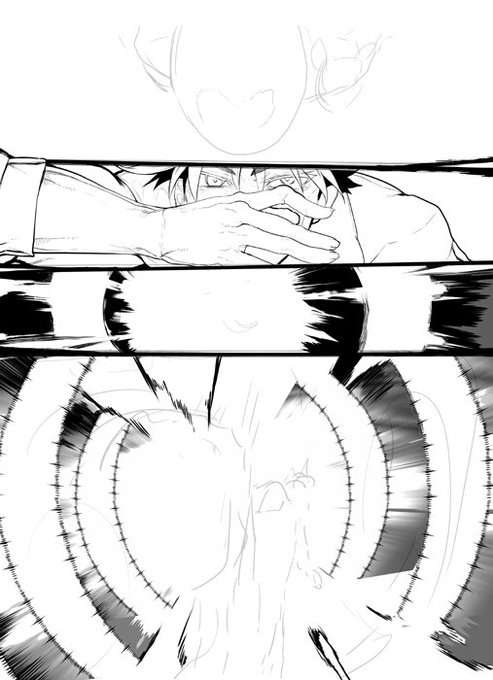 作業を別ページへ進める
とにかく簡単なコマからガツガツ描いて作業の流れを止めないのが
まとまった枚数の絵を描く時のコツ 