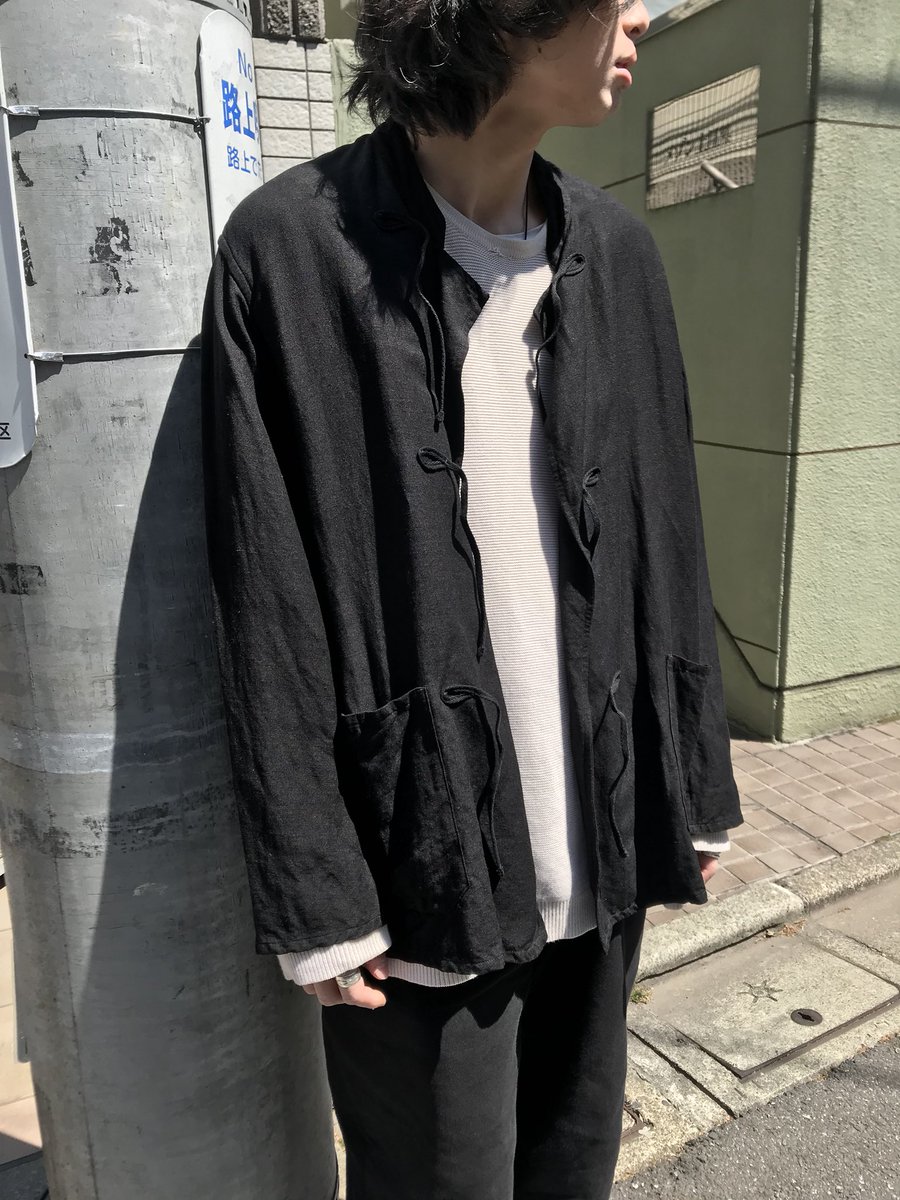 ベルギー製 【19ss/希少品】comoli ヴィスコースリネン スタンドカラー