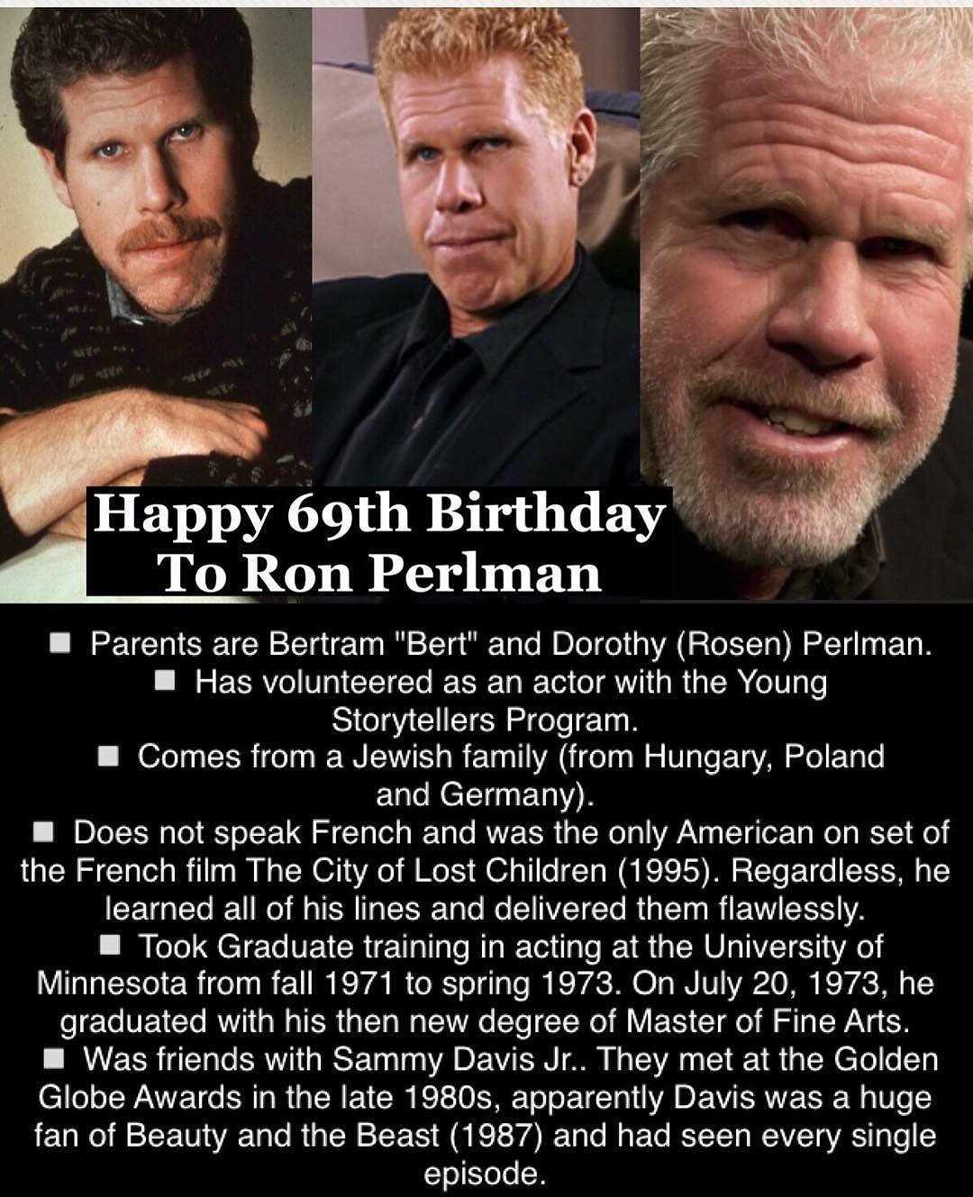 April 13: Happy 69th Birthday to Ron Perlman 