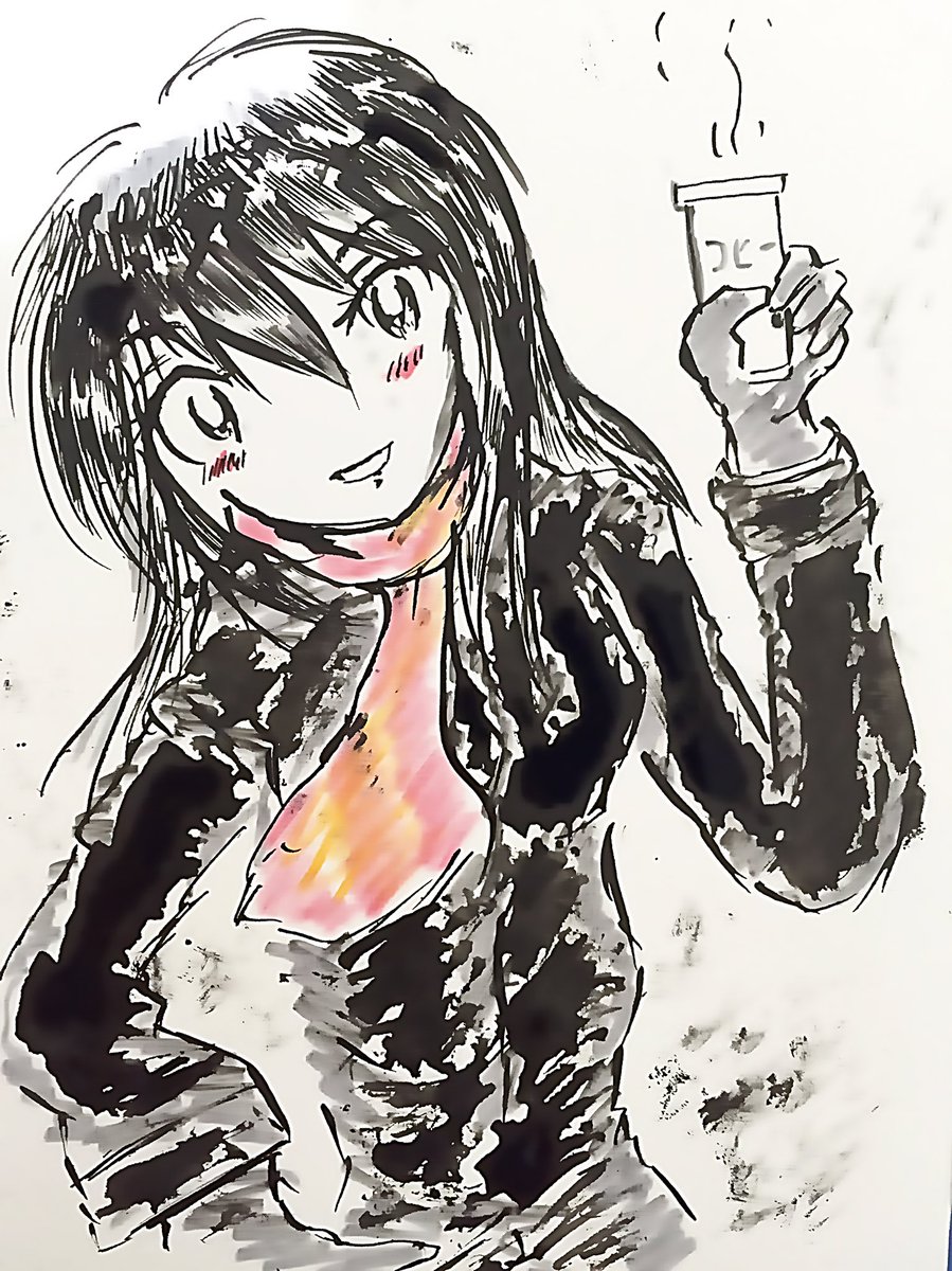 Gペンと墨で。ところどころ失敗していますがそれは味わい 