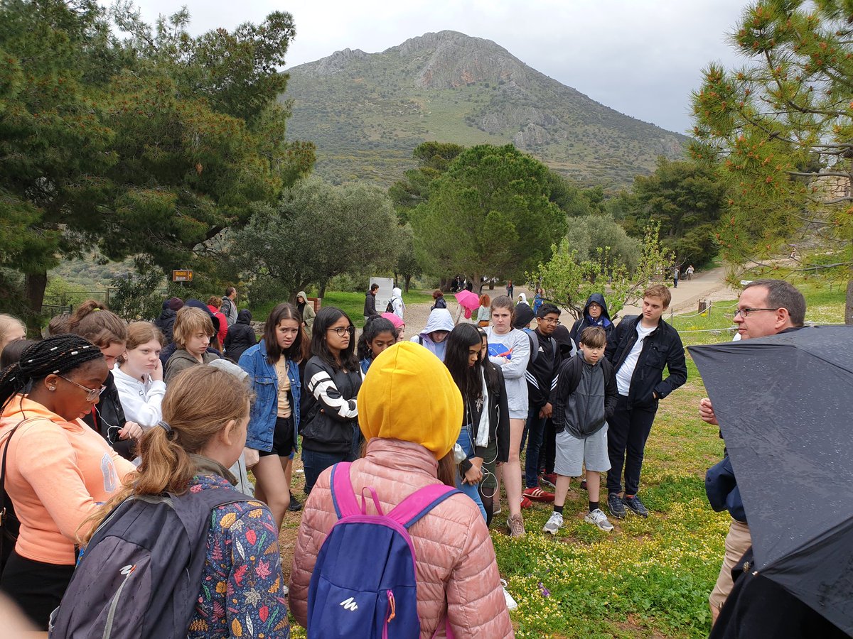 RDClassicsDept's tweet photo. Ascending Mycenae, our students hear all about the House of Atreus https://t.co/FKlDklv2K2