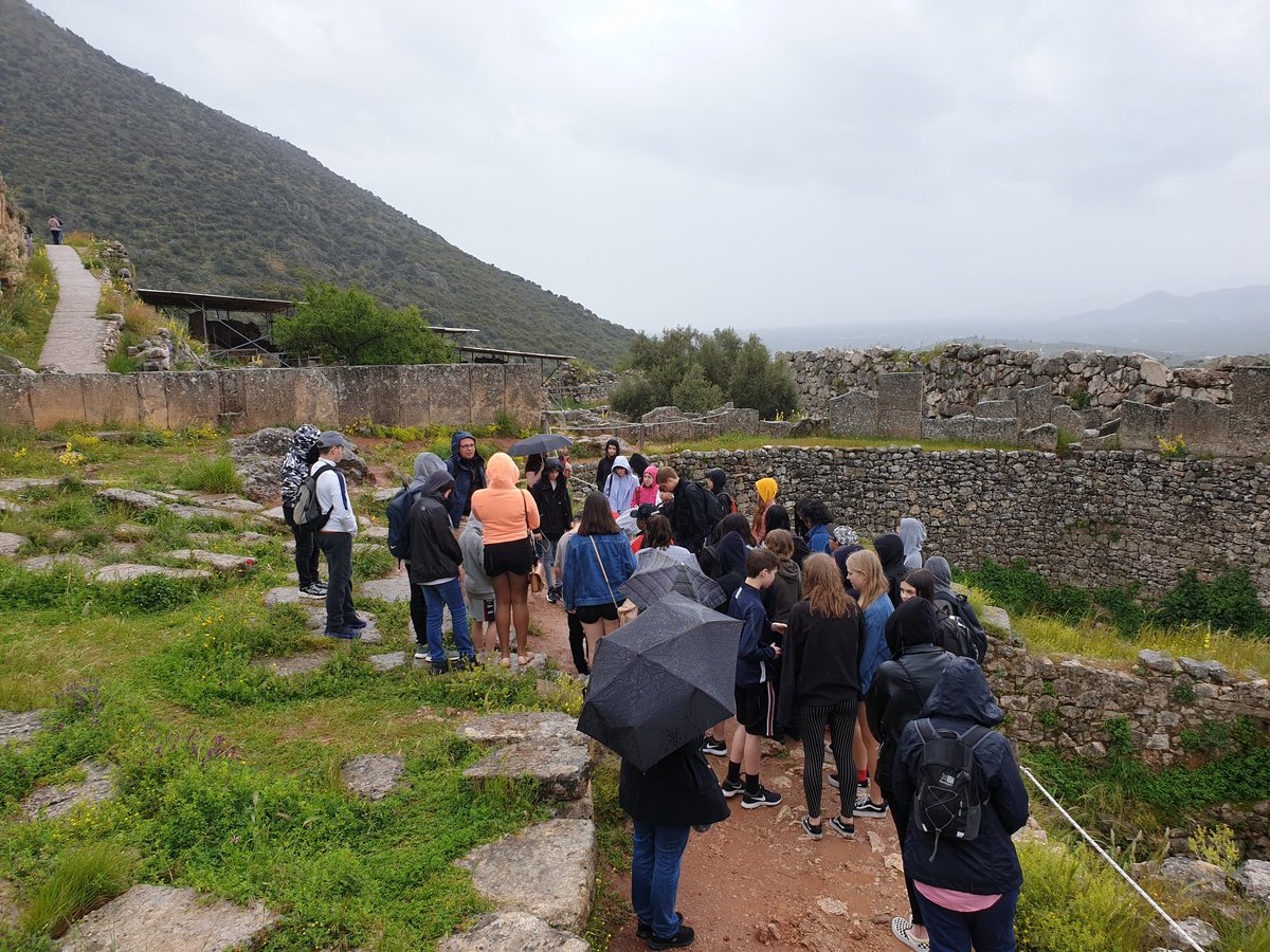 RDClassicsDept's tweet photo. Ascending Mycenae, our students hear all about the House of Atreus https://t.co/FKlDklv2K2