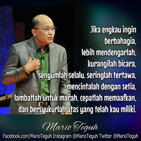 Anda setuju? 💖💝💗

#MarioTeguh #mtgw #motivator #motivatorindonesia #motivasi #inspirasi #bahagia #mendengar #kurangibicara #lambatlahuntukmarah