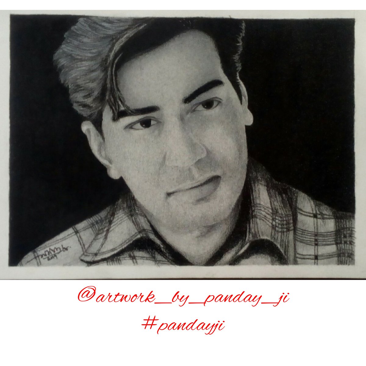 panday_ji_art's tweet photo. A #realastic #pencildrawing of a great actor & human @ajaydevgn , done by me. @panday_ji_art !! This one is his old photo, #pandayji #art https://t.co/LYt7yQpi9r
