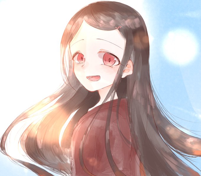 緒狐さんがTwitterに投稿した竈門禰豆子(鬼滅の刃)のイラスト。