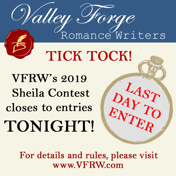VFRomanceWriter's tweet photo. This is it -- your last day to get your entry in to the 2019 Sheila Contest. https://t.co/Kxnx7RqZq2