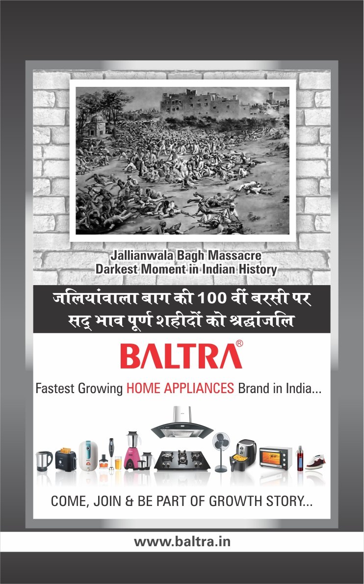 BaltraHome's tweet photo. We are breathing in world's biggest democracy just because of sacrifices made by people in struggles and confrontations like those of Jalianawala Bagh.

Shat shat Parnam. https://t.co/reFYmokjLg