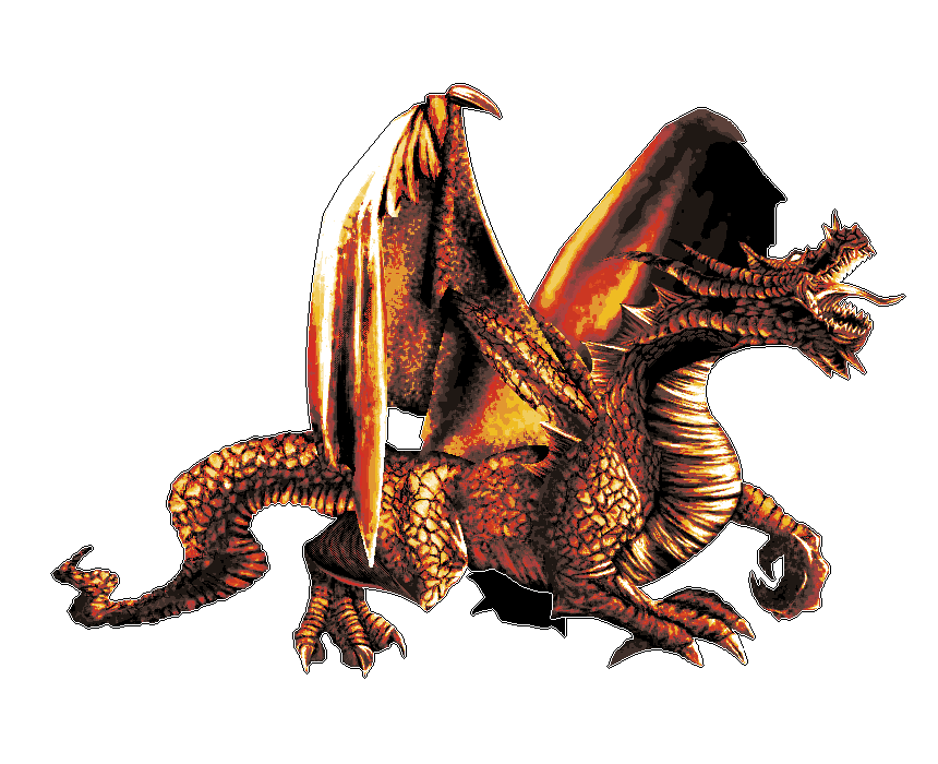 ダイセン 全てを燃やし尽くす炎を吐くドラゴン レッドドラゴン ファイアドラゴン 火竜 赤竜など呼ばれている 架空の物語では宝物を守っている役目が多い 赤い竜はウェールズの国旗にも描かれている ドット絵 Pixelart ドラゴン 思っている