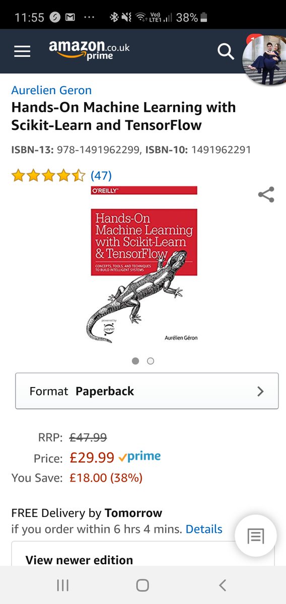 JackGameer's tweet image. @callmevlad 
#HelpMeLearn
Hands-On Machine Learning with Scikit-Learn and TensorFlow

I&apos;m a computer science student who has been starting to look into machine learning, but some stuff like tensorflow just baffles me sometimes. I was recommended this book to help out.