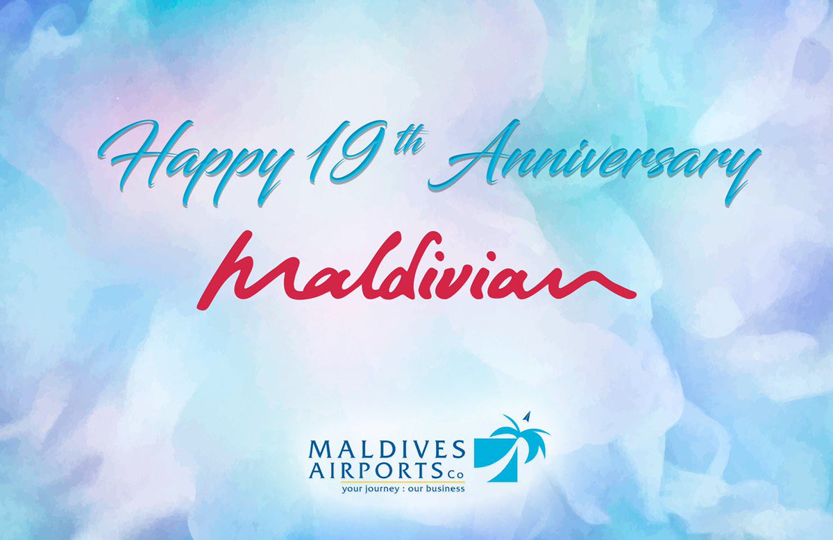 MACLmedia's tweet photo. On behalf of Staff and Management of @MACLmedia we wish you a Happy 19th Anniversary  @MaldivianAero
@VelanaAirport always welcome our national carrier with open arms https://t.co/Z7oxBYythI