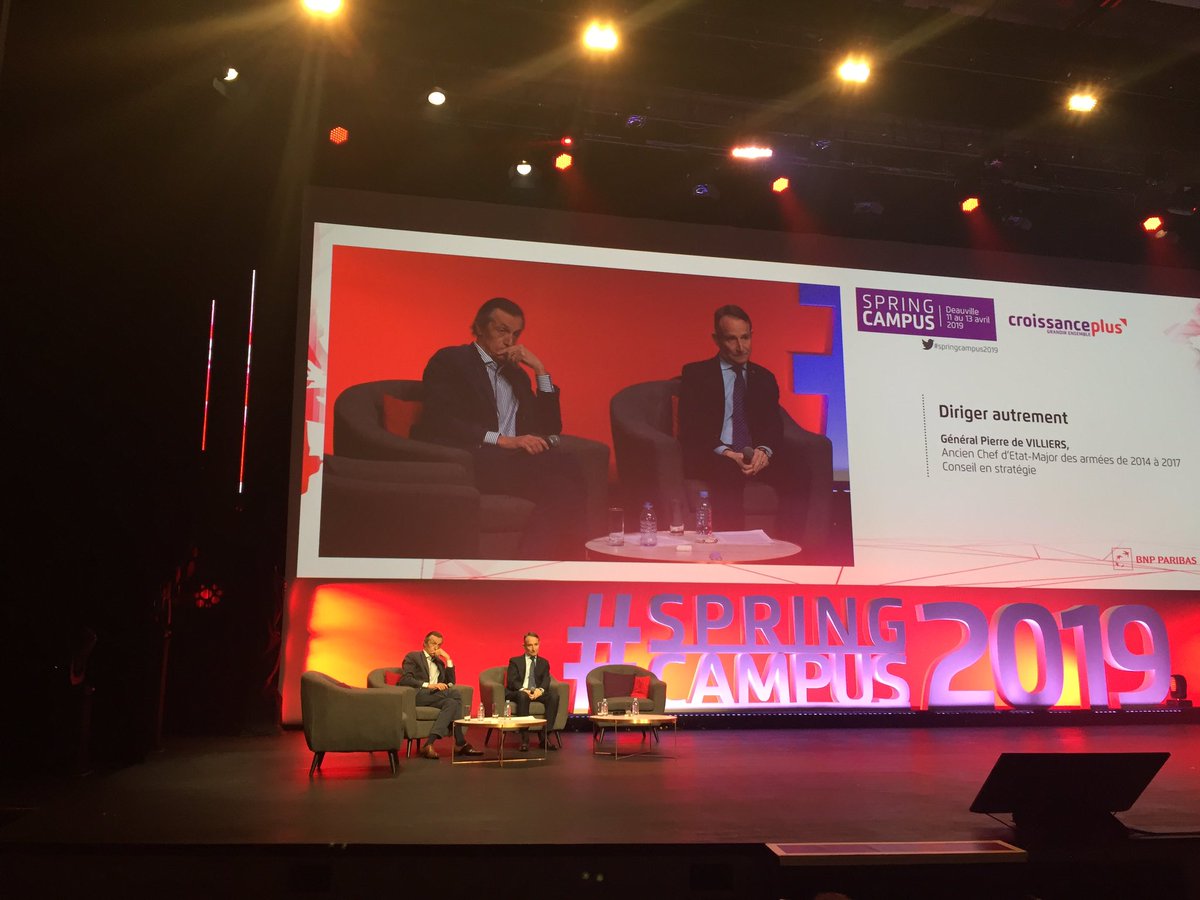 #springcampus2019 le général pierre de Villiers partage sa vison de l adhésion : la confiance, l autorité qui fait grandir, la vision partagée, le leadership par l exemplarité, l humilité, l enthousiasme, la responsabilité...tout est dit !