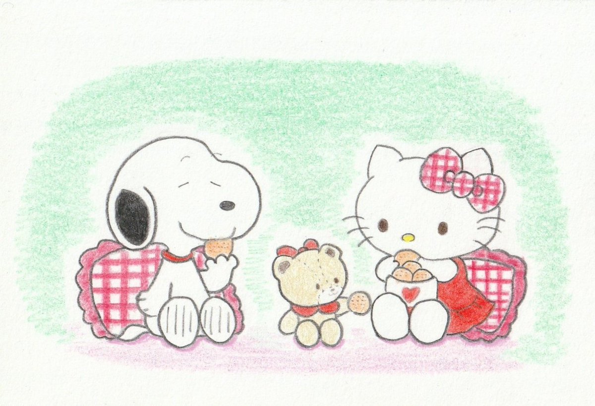 Sima Twitterren イラスト スヌーピー ハローキティ Illustration Snoopy Kitty