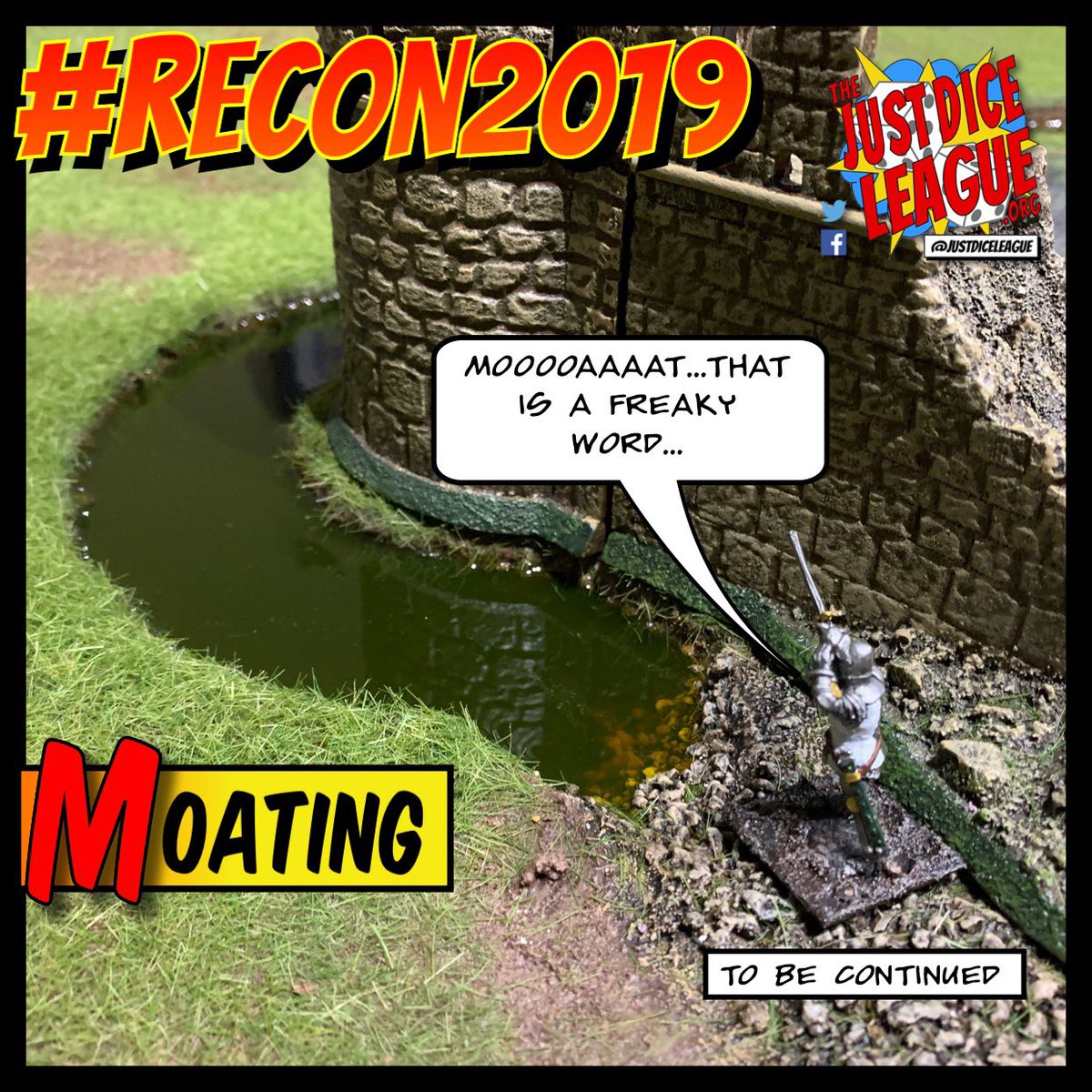 justdiceleague's tweet photo. Minor construction delays on the moat as we await a merchant wagon due in later today, should be doing the final details early next week! Can’t wait to drop some minis on this table and take some proper pics!!!!

#Recon2019 #GameWell https://t.co/R9sEyi2Zo5
