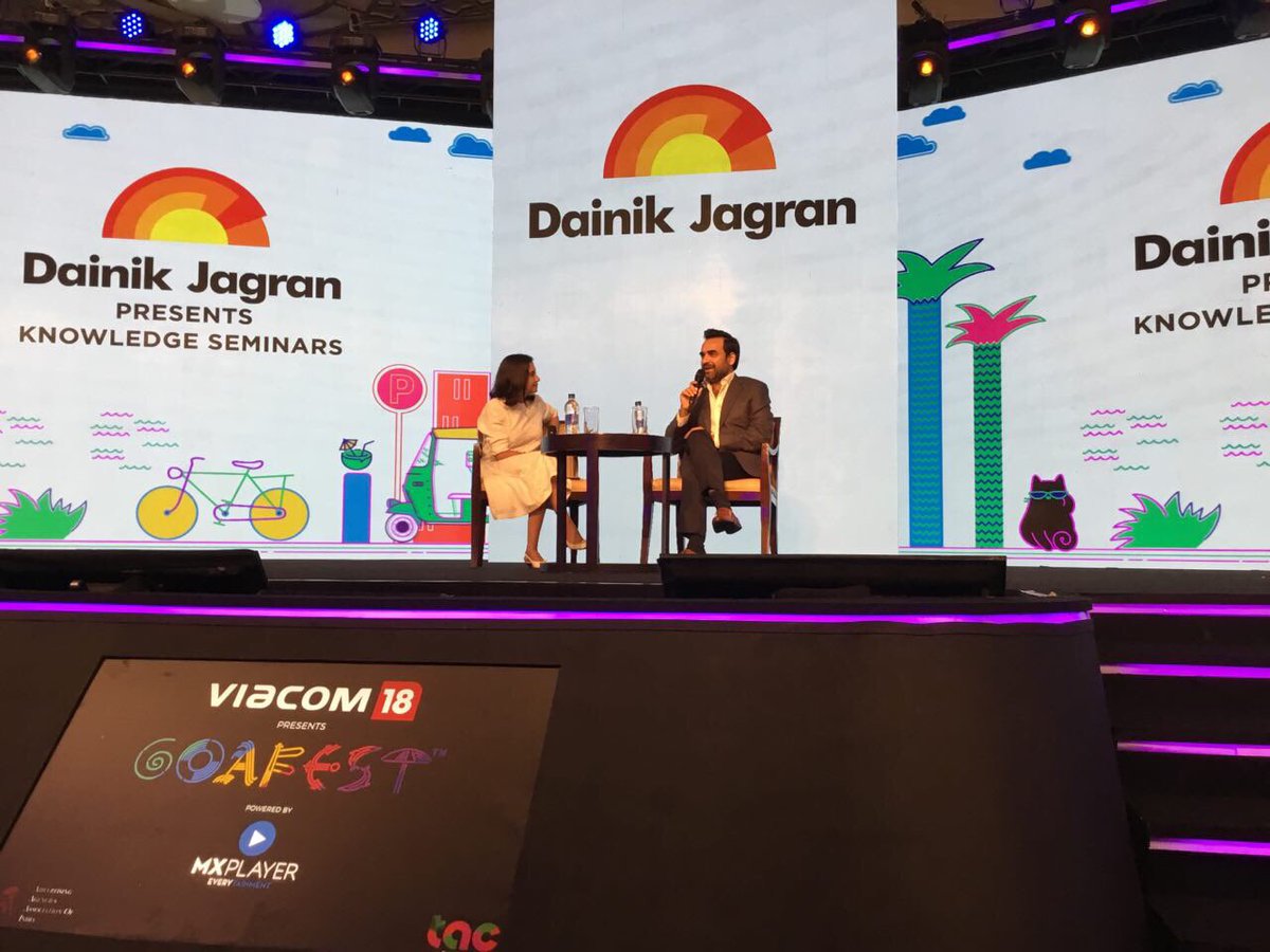 livegoafest's tweet image. Indie production or big banner film, web-series or nationwide TV campaigns, @TripathiiPankaj is winning us with his performances all over! Here he is talking to @anupamachopra, at Dainik Jagran #KnowledgeSeminar on Day 3 of #Goafest2019 #GoGoafest