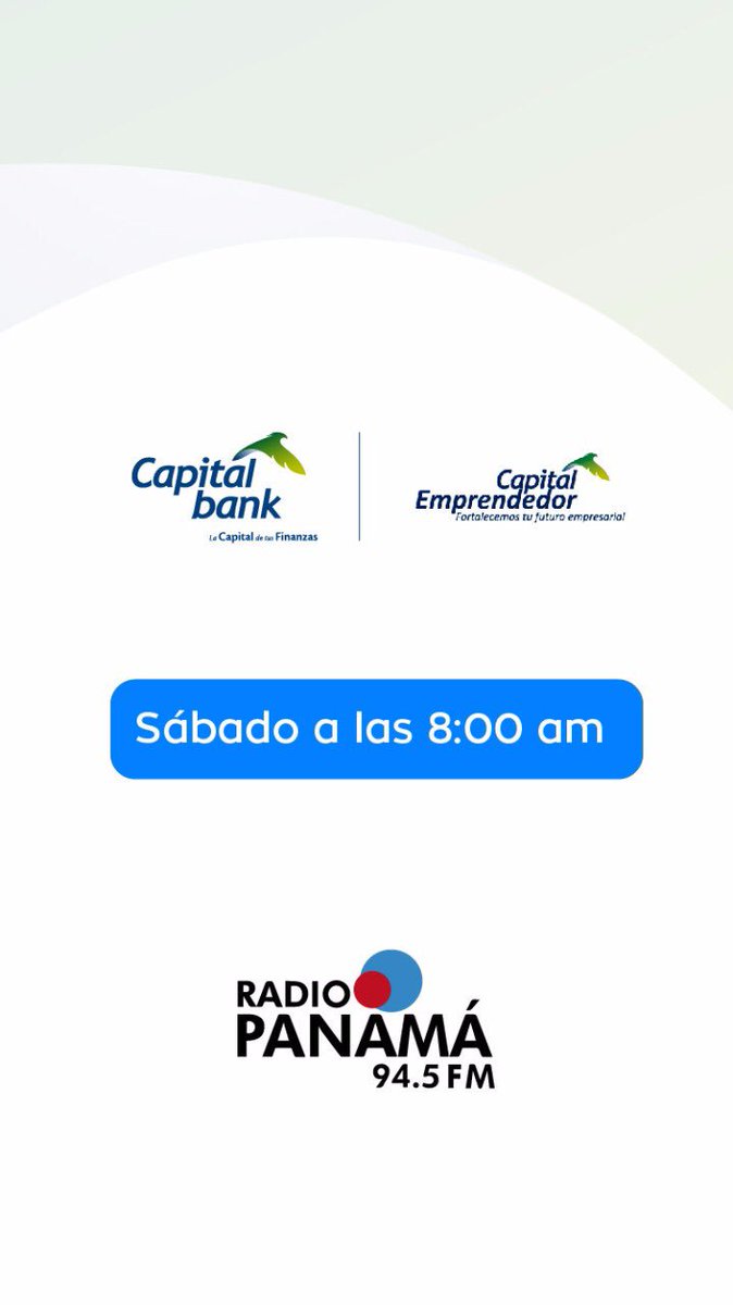 AmpymePanama's tweet photo. Esta mañana sintoniza @radiopanama, a las 8:00a.m. donde estaremos compartiendo sobre los resultados del #GEM2018, cómo ha ido avanzando Panamá en materia de emprendimiento y hacia dónde debemos enfocarnos para continuar creciendo. #CapitalEmprendedor https://t.co/BHa0PMR4Ct