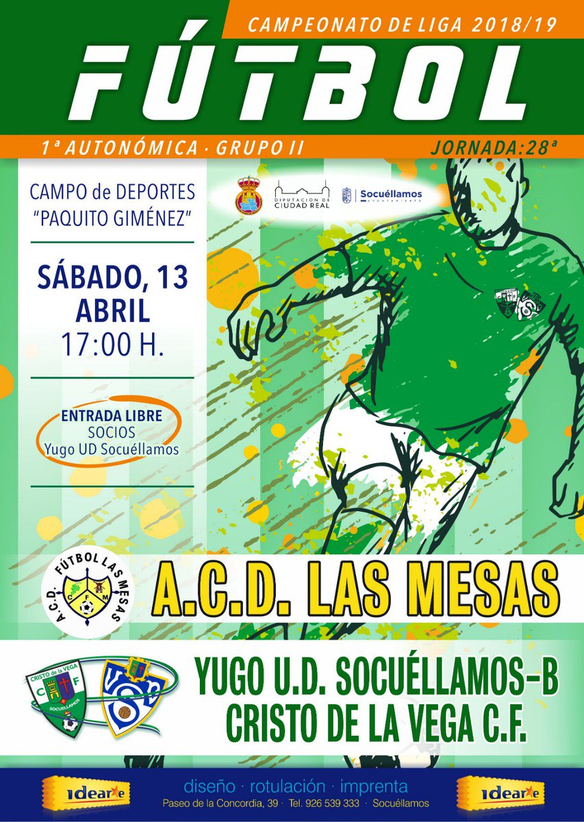 CabezueloCristo's tweet photo. Buenos días! Hoy es día de PARTIDAZO!! Recibimos a nuestros vecinos de @cfLasMesas a las 17.00h y necesitamos vuestro apoyo para irnos al parón de Semana Santa con una importante victoria!! Os esperamos!! #VamosYugoB https://t.co/2wemgqk3hQ