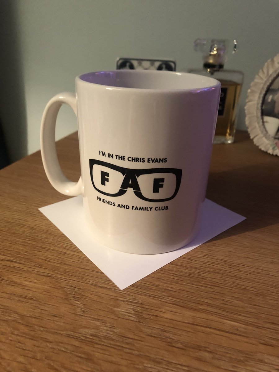 Look what just arrived!!! Thanks <a href="/achrisevans/">Chris Evans</a> &amp; <a href="/VirginRadioUK/">Virgin Radio UK</a>   My new favourite mug for my ‘frothy coffee’!!! ☕️😊