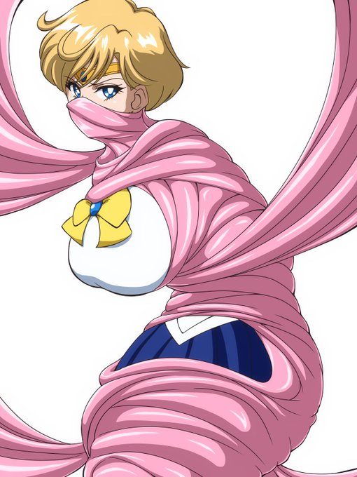 スライム肉に全身包み込まれるセーラーウラヌス 