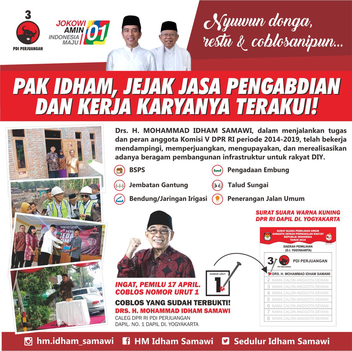 SedulurI's tweet photo. Jangan sia-siakan suaramu. 
#pdiperjuangan #idhamsamawi #idhamsamawiuntukjogja #persibabantul #paserbumi  #cnfbantul #slemania #slemanona #bcssleman #psimjogja #blusukanjogja #jogja #dolanjogja #bantul #cahbantul #potretbantul #kulinerbantul #kulinerjogja #explorejogja #jogja https://t.co/j8p3hOtmPS