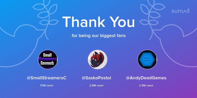 qpunleashed's tweet image. Our biggest fans this week: @SmallStreamersC, @SaskoPostol, @AndyDeadGames. Thank you! via sumall.com/thankyou?utm_s…