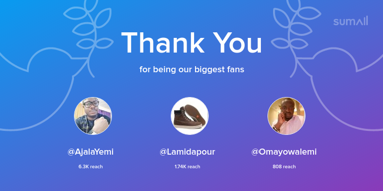 CulturalDayMGD's tweet photo. Our biggest fans this week: @AjalaYemi, @Lamidapour, @Omayowalemi. Thank you! via https://t.co/wznhBquN4R https://t.co/V5vuofeLA1