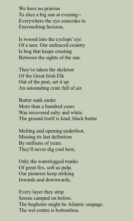 Happy Birthday Seamus Heaney

Bogland (1969)

Listen here  