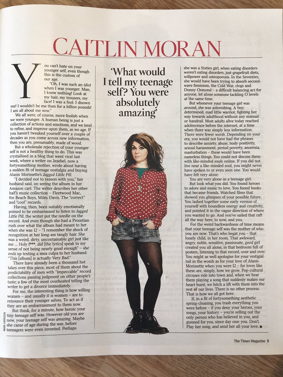 RuthWilsonPR's tweet photo. Well, that’s me a blubbing mess of nostalgia, pity, pride and goosebumps quite early on a Saturday morning - fantastic read, @caitlinmoran https://t.co/jzTUTC4v9q