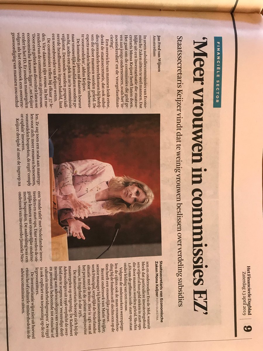 ‘Door gebrek aan diversiteit laten we economische kansen liggen.’ Zegt ⁦<a href="/MonaKeijzer/">Mona Keijzer</a>⁩ en doet er wat aan👍.