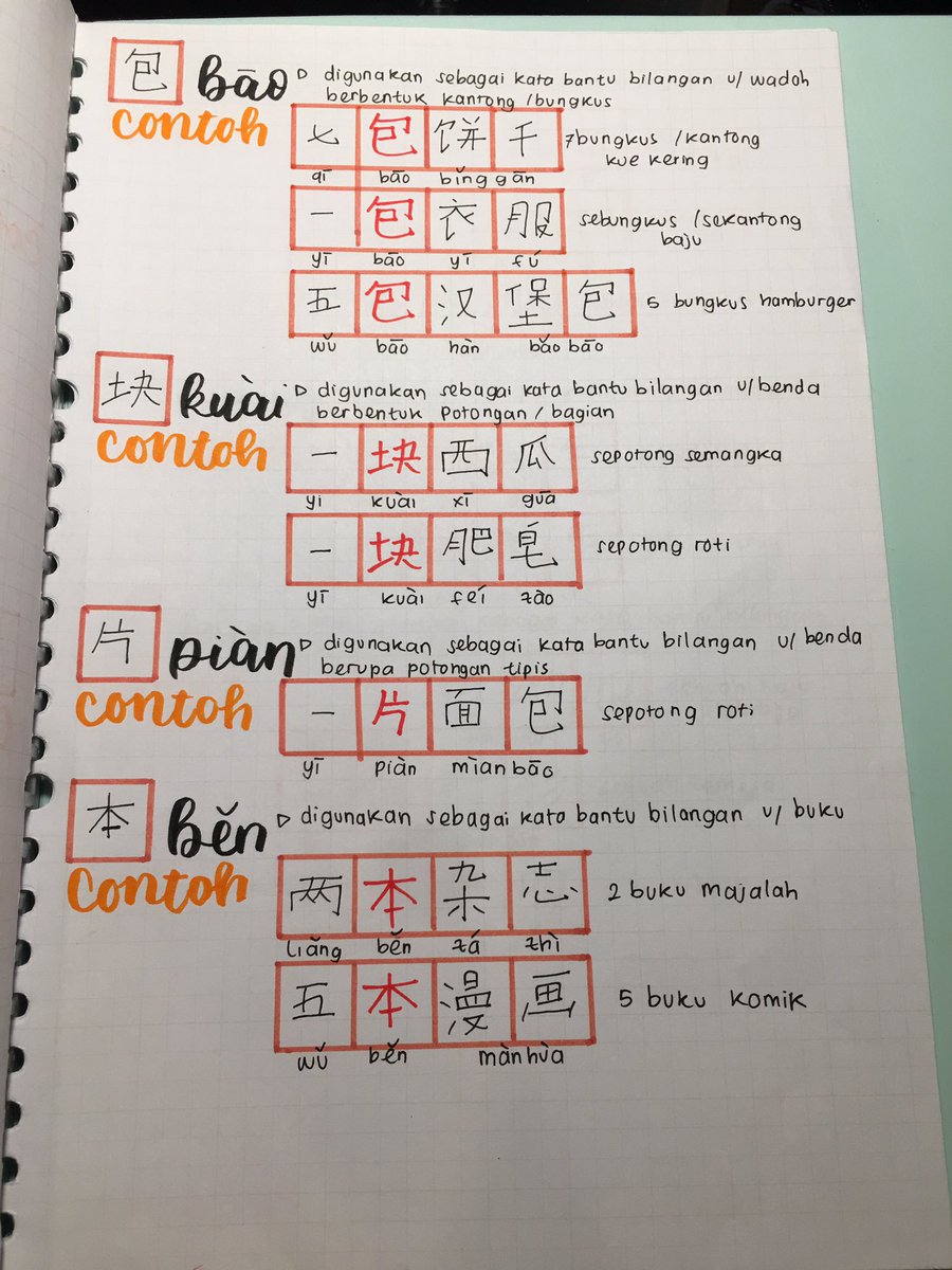vkaysnote's tweet photo. Mandarin language notes ✨
    | kata ganti bilangan https://t.co/m8OB7UWOnY
