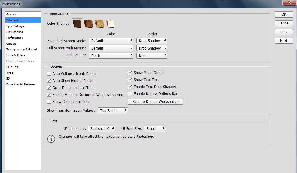 gianttraining's tweet photo. Coffee and Toast with @Photoshop
1. Preferences > Interface
2. Hold Shift+Alt &amp; click on one of the small colour theme icons near the top of the dialog box &amp; it changes to toast
3. Coffee, hold Control/ command together with Shift &amp; Alt &amp; click again to switch to coffee and toast https://t.co/JxS29lzhTt