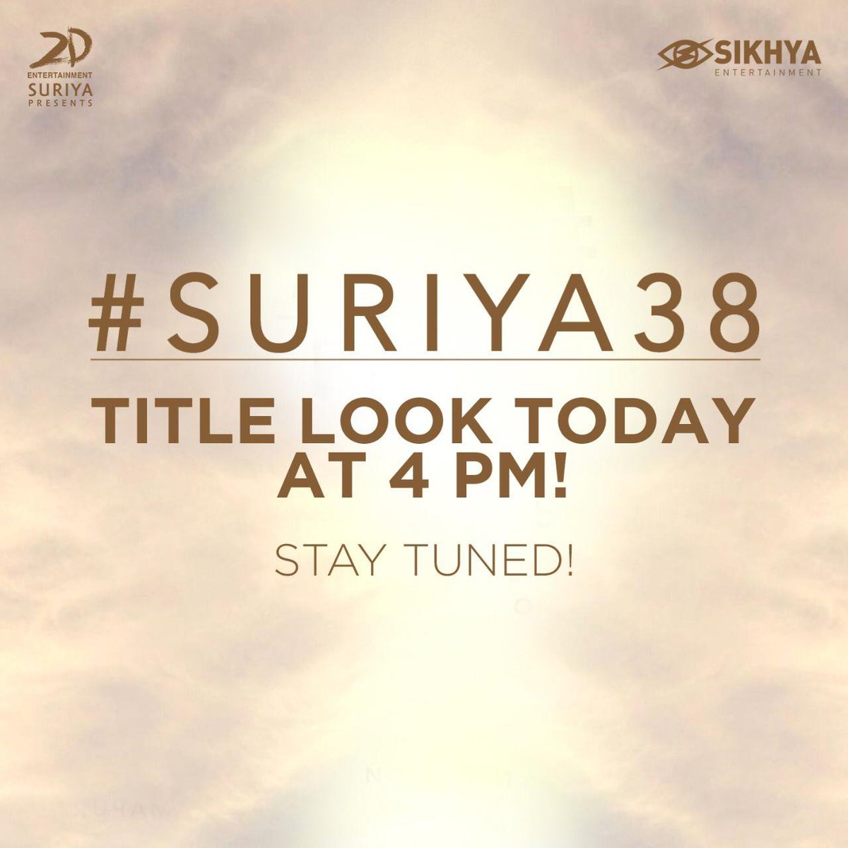 What is going on <a href="/Suriya_offl/">Suriya Sivakumar</a>  fans 
The surprise From <a href="/2D_ENTPVTLTD/">2D Entertainment</a> 
#Suriya38TitleLook #Suriya38 
Title look Frome today 4 pm