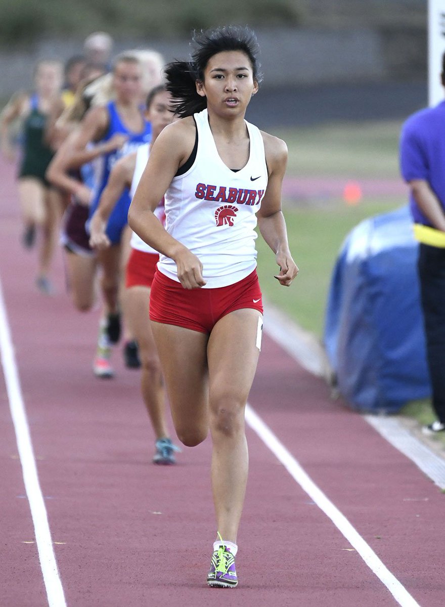 MauiNewsSports's tweet photo. @SEABURYHALL's Chloe Gangnath and @hpbaldwinhs' Rey Cadiz were among the standouts at tonight's Victorino Ohana Invitational. For more on their day, as well as other top performers from the meet, see Saturday's #MauiNews @dg_maui @BaldHeadTruth https://t.co/csdpALGL5m