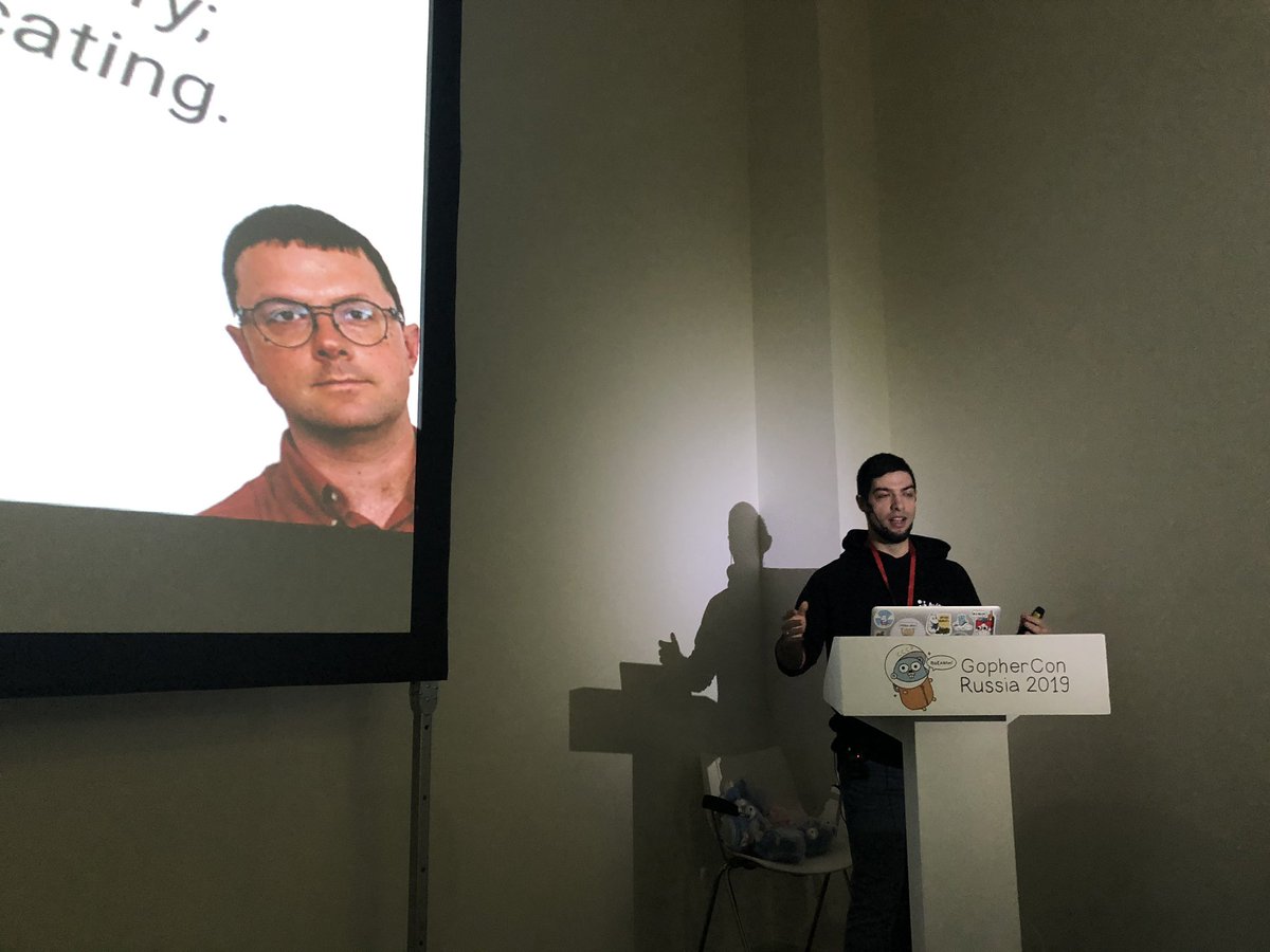 paaleksey's tweet photo. Artemiy talks about concurrency pitfalls at Go. #golang #GopherConRu https://t.co/m15oJ9ZOIY