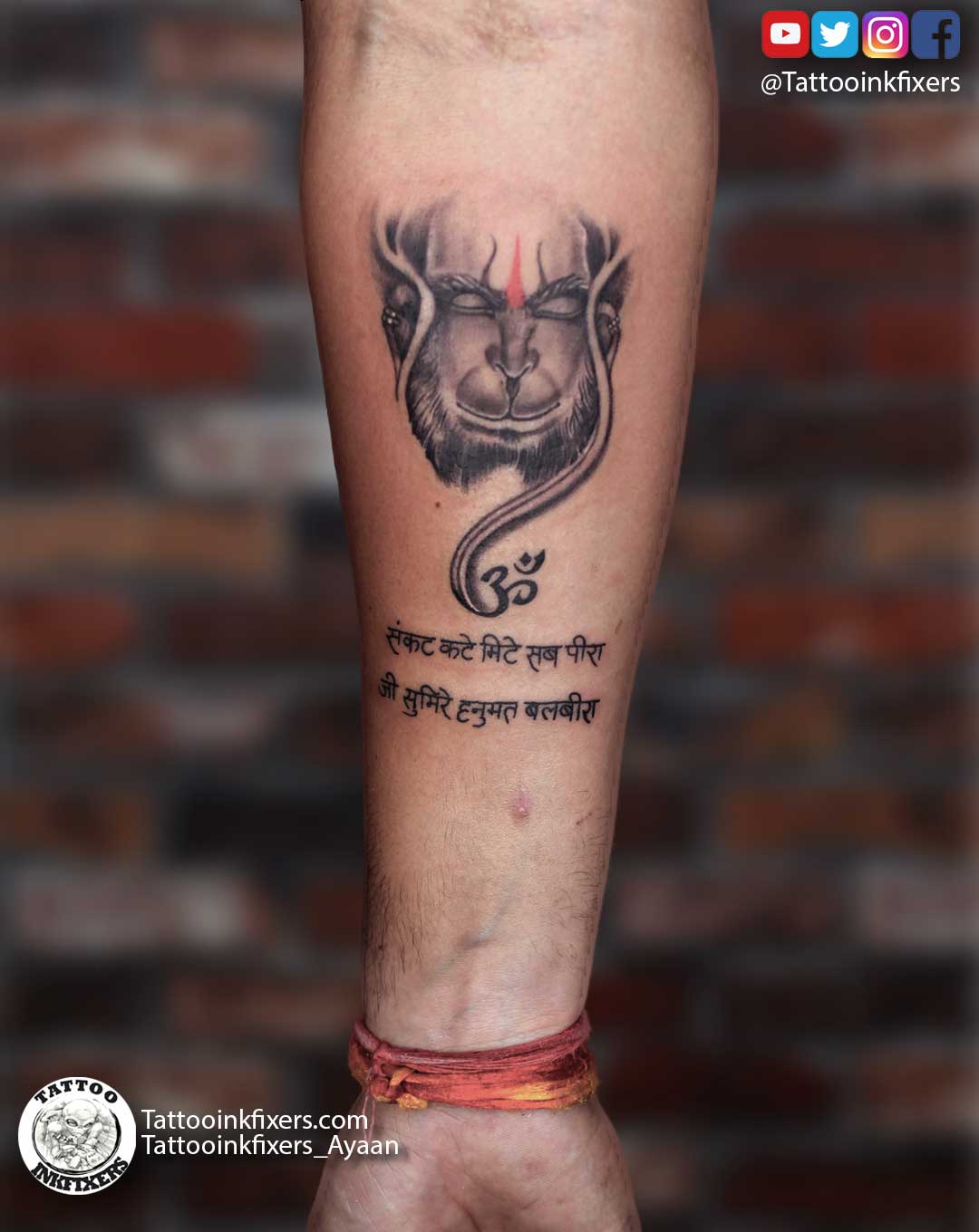 Tattoo uploaded by Angel Tattoo Goa - Best Tattoo Artist in Goa • Hanuman  With Mantra Tattoo By Sagar Dharoliya At Angel Tattoo Goa - Best Tattoo  Artist in Goa - Best