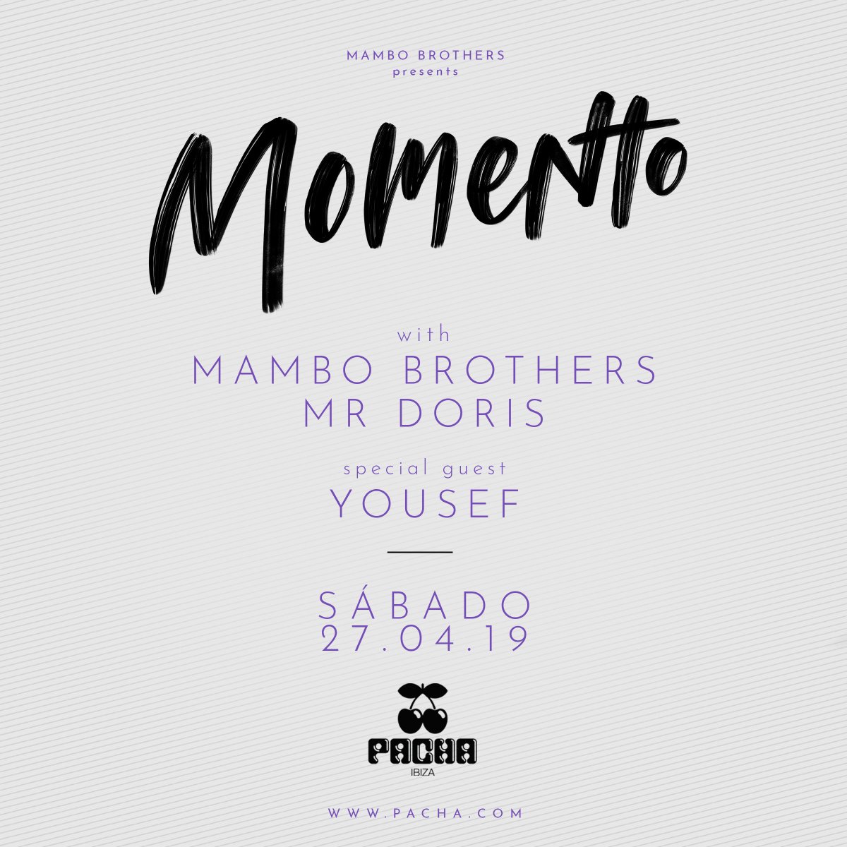 MamboBrothers's tweet photo. GETTING #IMPACIENT about our new party MOMENTO #soon at @pacha!! 🍒 💥 🎶 #pachaibiza #mambobrothers #countingdown https://t.co/EjsgMv6ulG