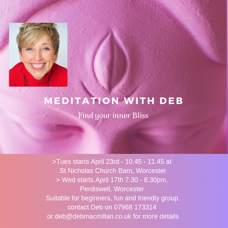 MacmillanDeb's tweet photo. Want to relax, chill out and find that elusive inner calm?
Come and join my regular Worcester Meditation Classes - its fun, easy, no chanting!! Relaxed atmostphere...https://t.co/UVnLIa2vDs - get all the deeds here https://t.co/OBeTzBmygd