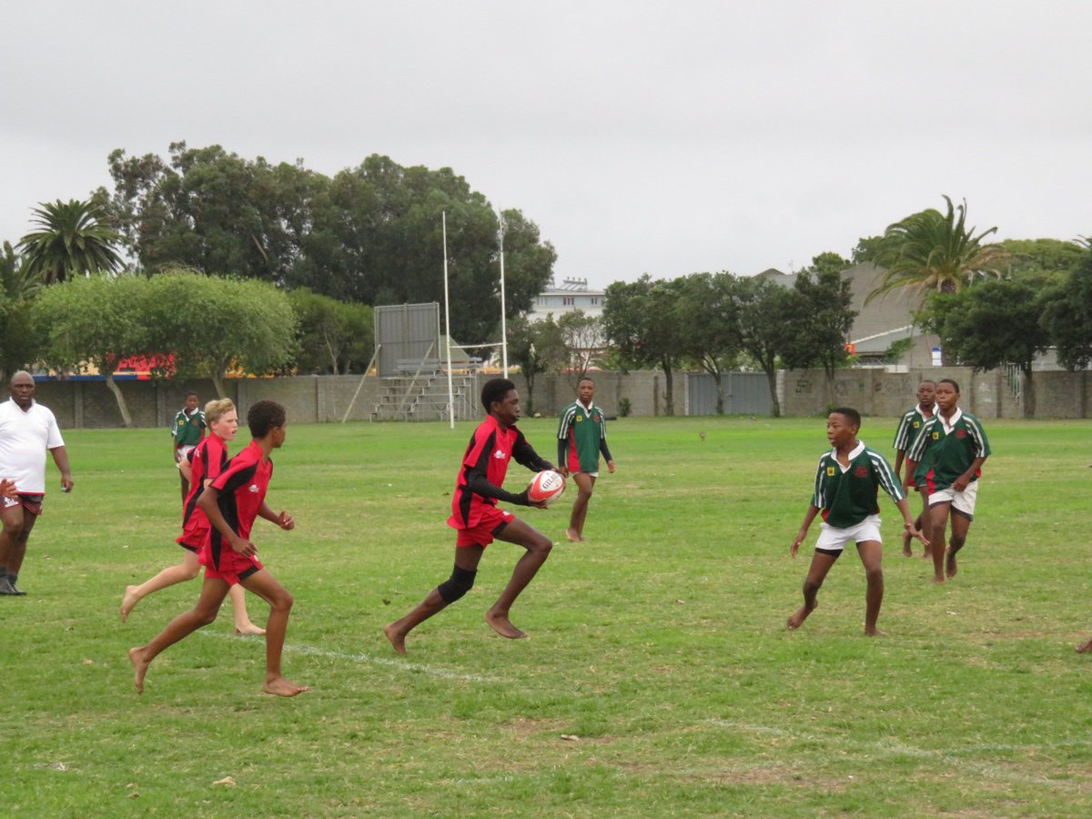 TuriSportTour19's tweet photo. Final game of the tour for #TeamTuri against Busy Bees rugby club from Langa. The rugby boys played two seven a side matches with the Bs winning 29-19 and As losing 7-19 https://t.co/q5S70xc4Td