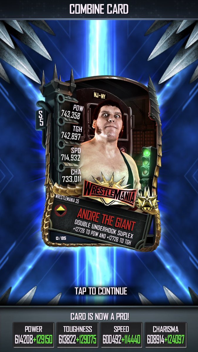 MrDynamite_26's tweet photo. #DoneAndOut Andre The Giant Event Card Evolution 6/6/5 Power TH CH when PROed #WelcomeTomYJungle #WWESupercard #WeekendStartsNow ๐ค๐ผโค๏ธ๐ค๐ผ https://t.co/pHdUhAzrIu